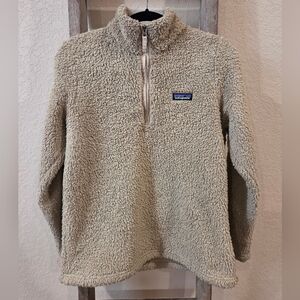 Patagonia Tan Fleece Quarter Zip-Up Jacket - Size Medium